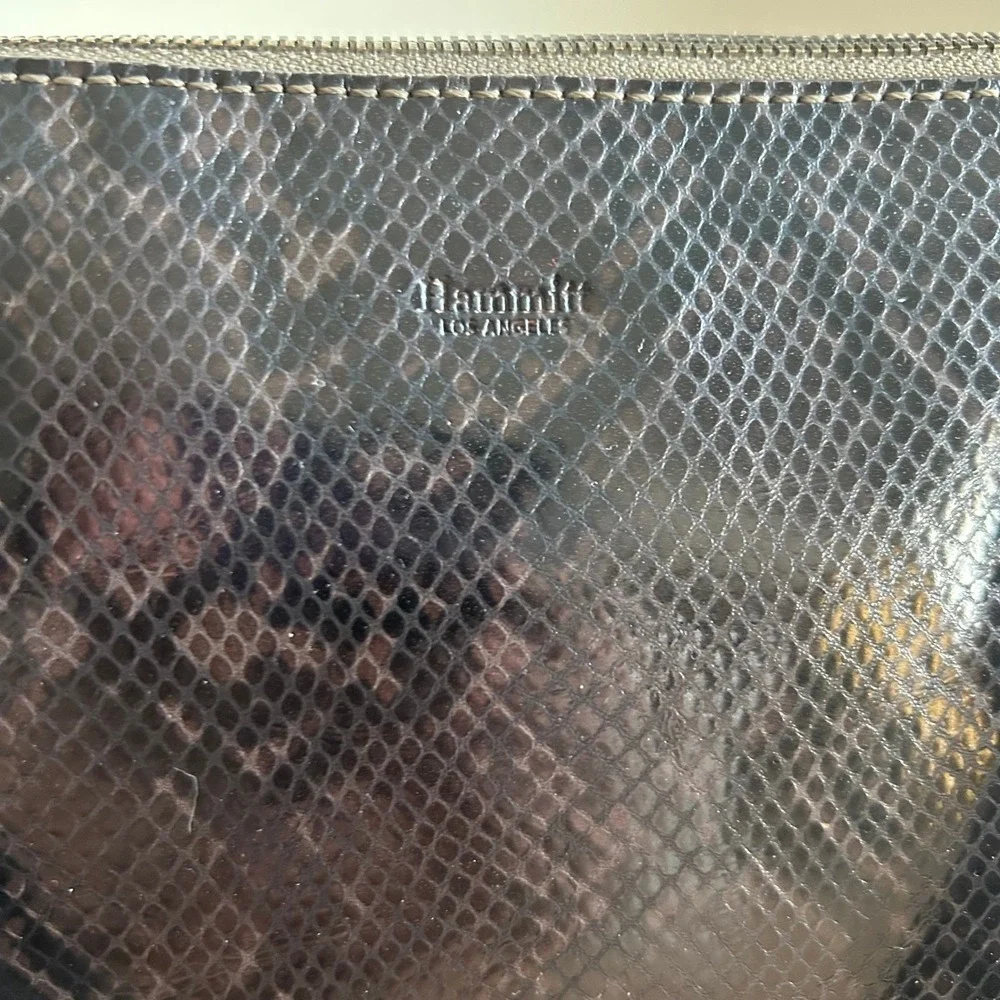 Hammitt Addie Medium Olivine Snakeskin Embossed Leather Tote Crossbody Bag